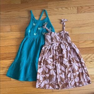 Carter's Teal and Floral Pink Dress Set